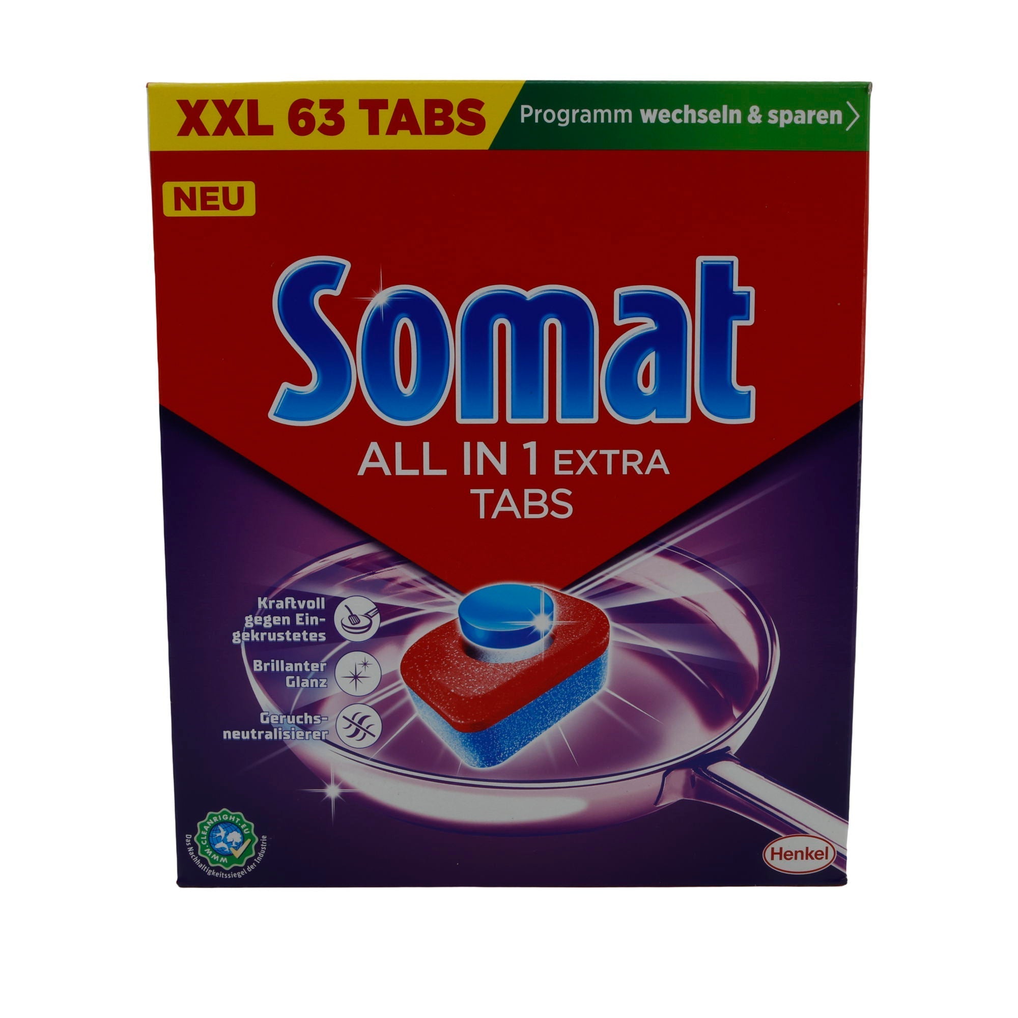 Somat Spülmaschinentabs | All in 1 Extra | 63 Tabs | 1,045 kg SOMAT